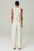 CALCA LINHO BICOLOR BEGE/BRANCO